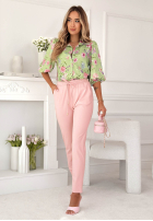 Kwiecista Košeľa z bufkami Dakota pistaciová