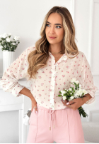 Košeľa w kwiaty Floriana Biela