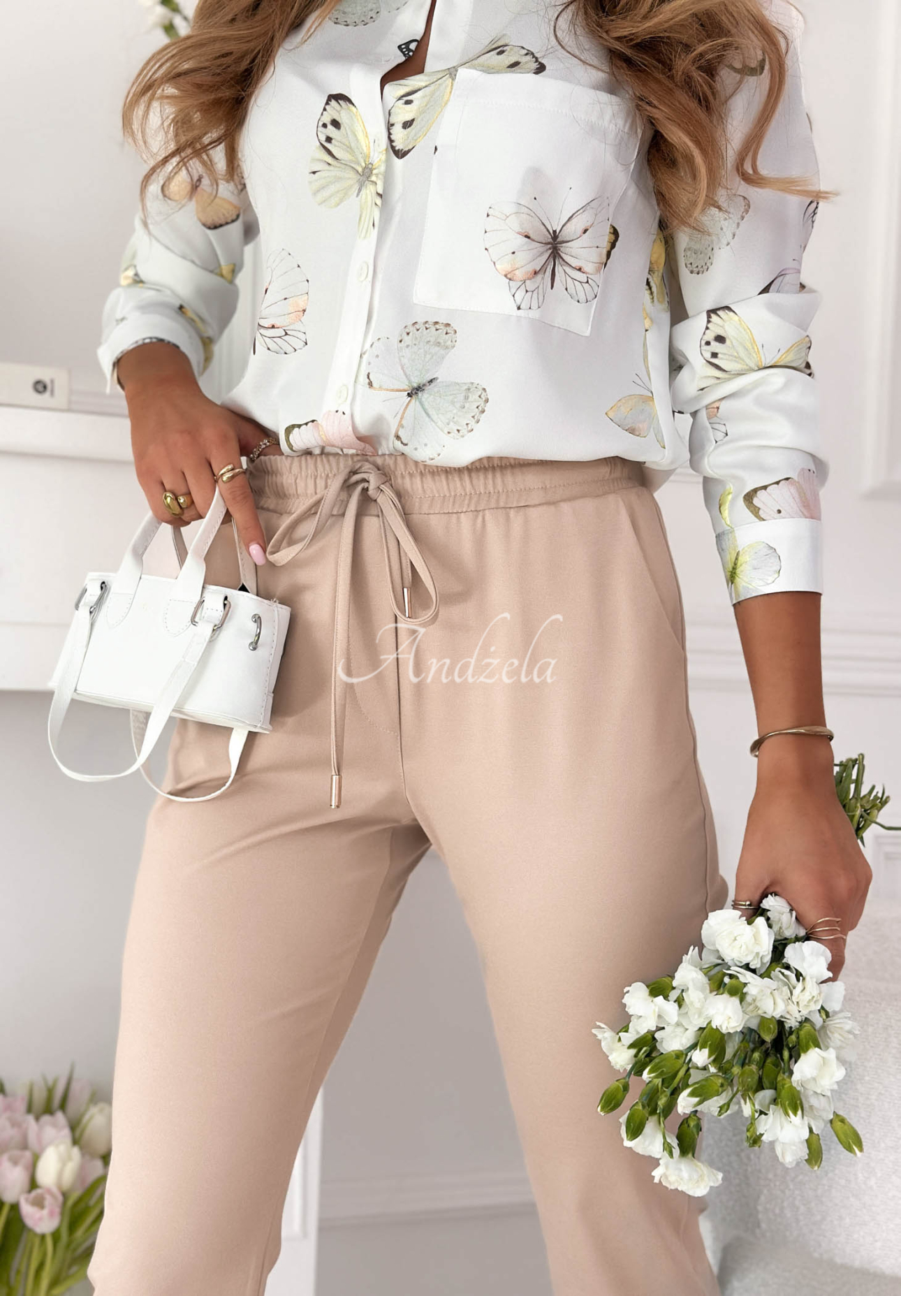 Nohavice z viskózy Do You Remember béžové