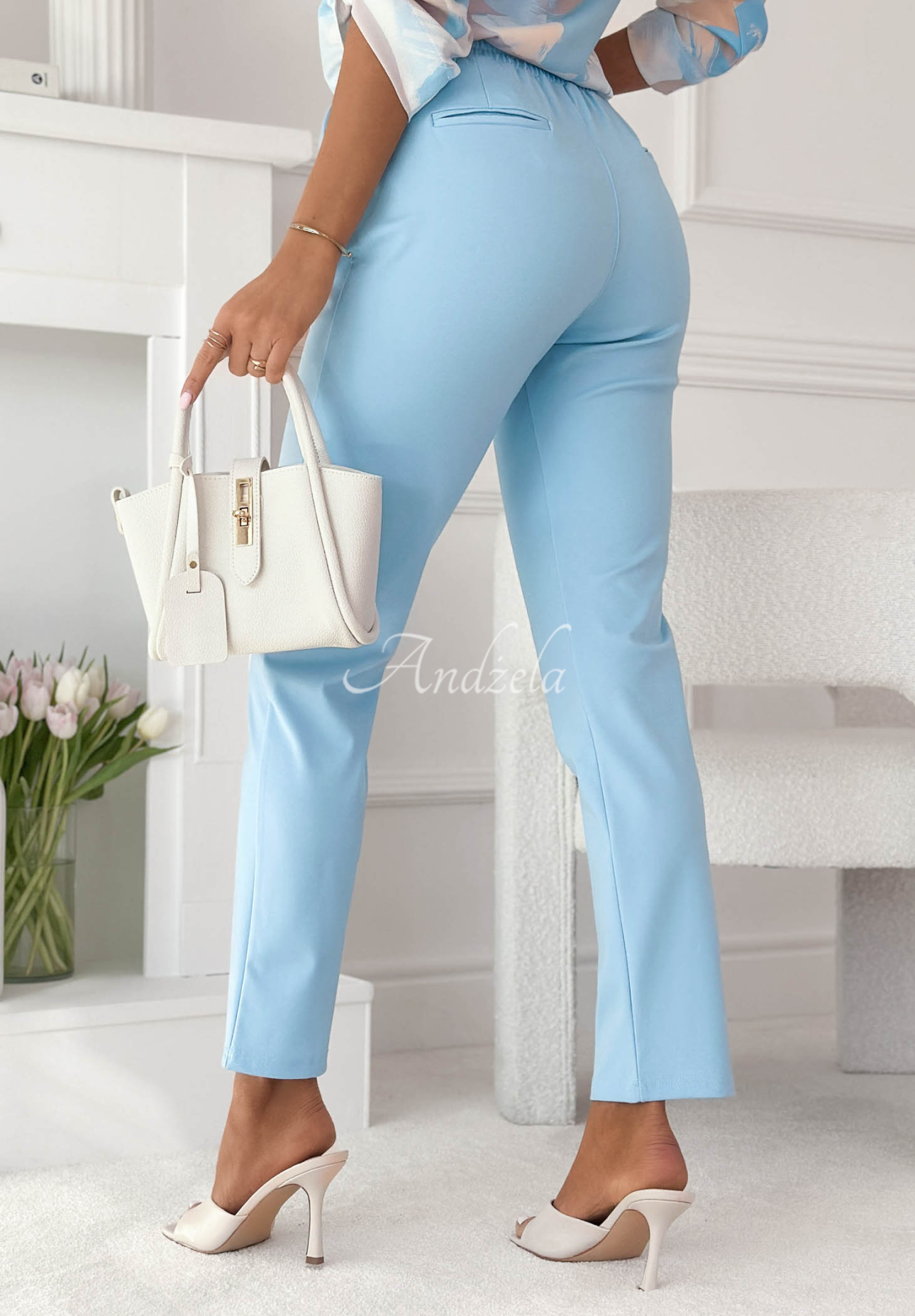 Nohavice z viskózy Do You Remember blankytné