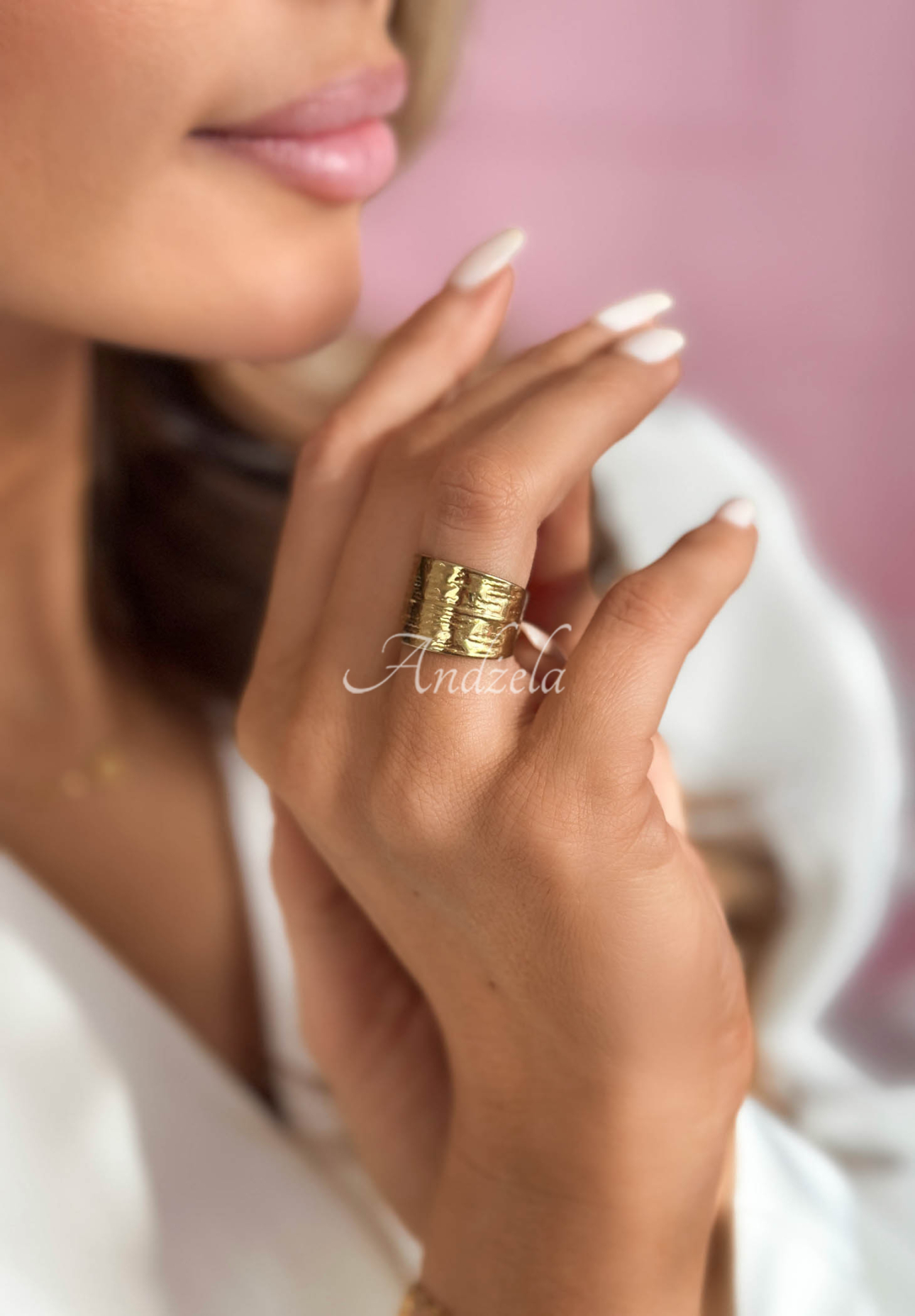 Nastaviteľný prsteň Georgia zlatý