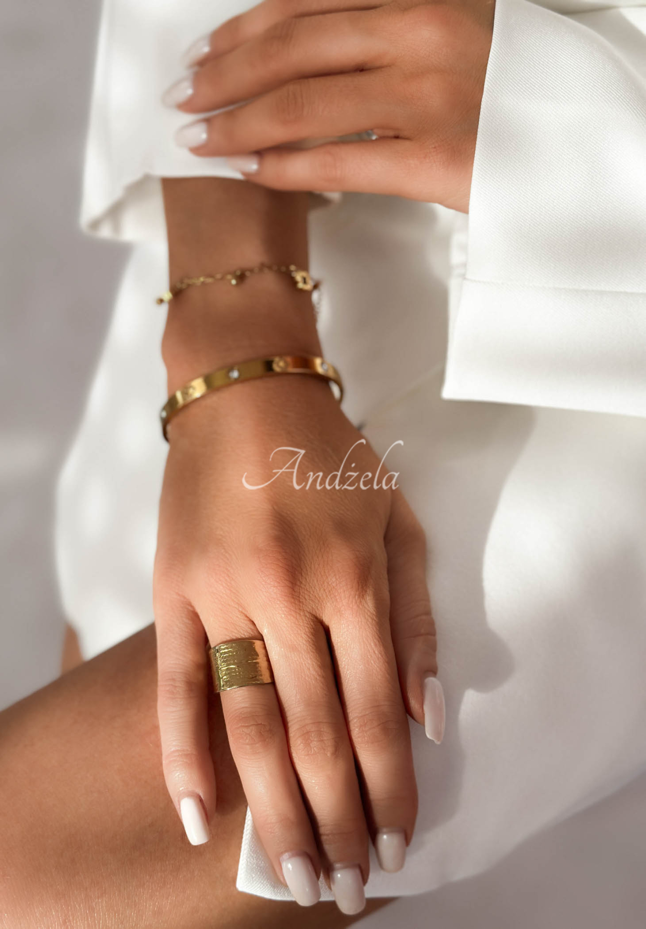 Nastaviteľný prsteň Georgia zlatý