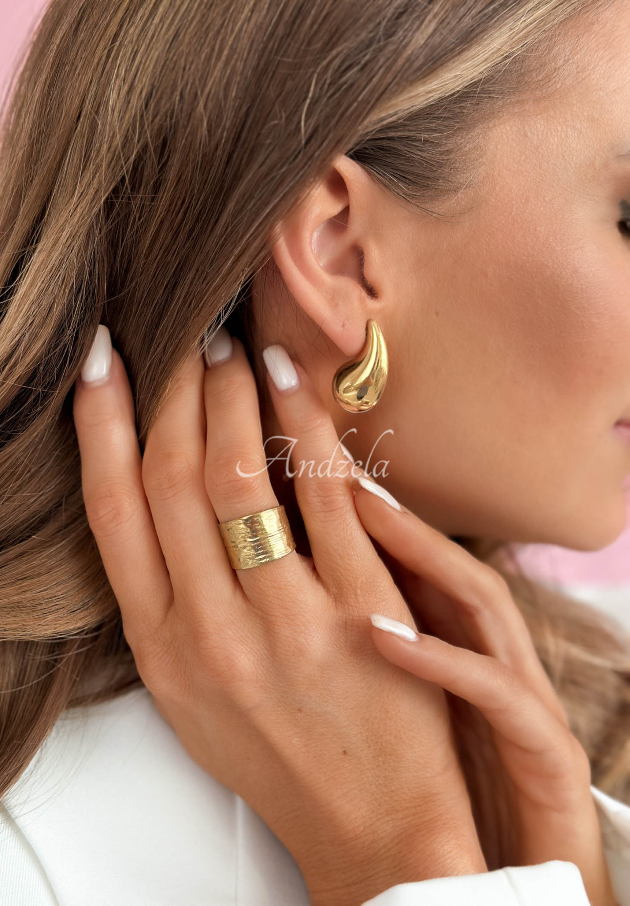 Náušnice slza Gina zlaté