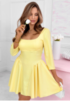 Rozkloszowana Šaty mini z kwadratowym dekoltem Good Luck Baby ružová