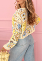 Ażurowy sweterek boho Yasmine ružový