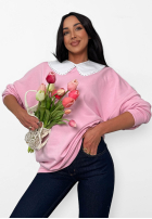 Mikina z wiązanym kołnierzykiem La Milla Kimberly ružová