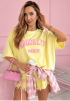 Tričko z napisem Brooklyn Mood žltá