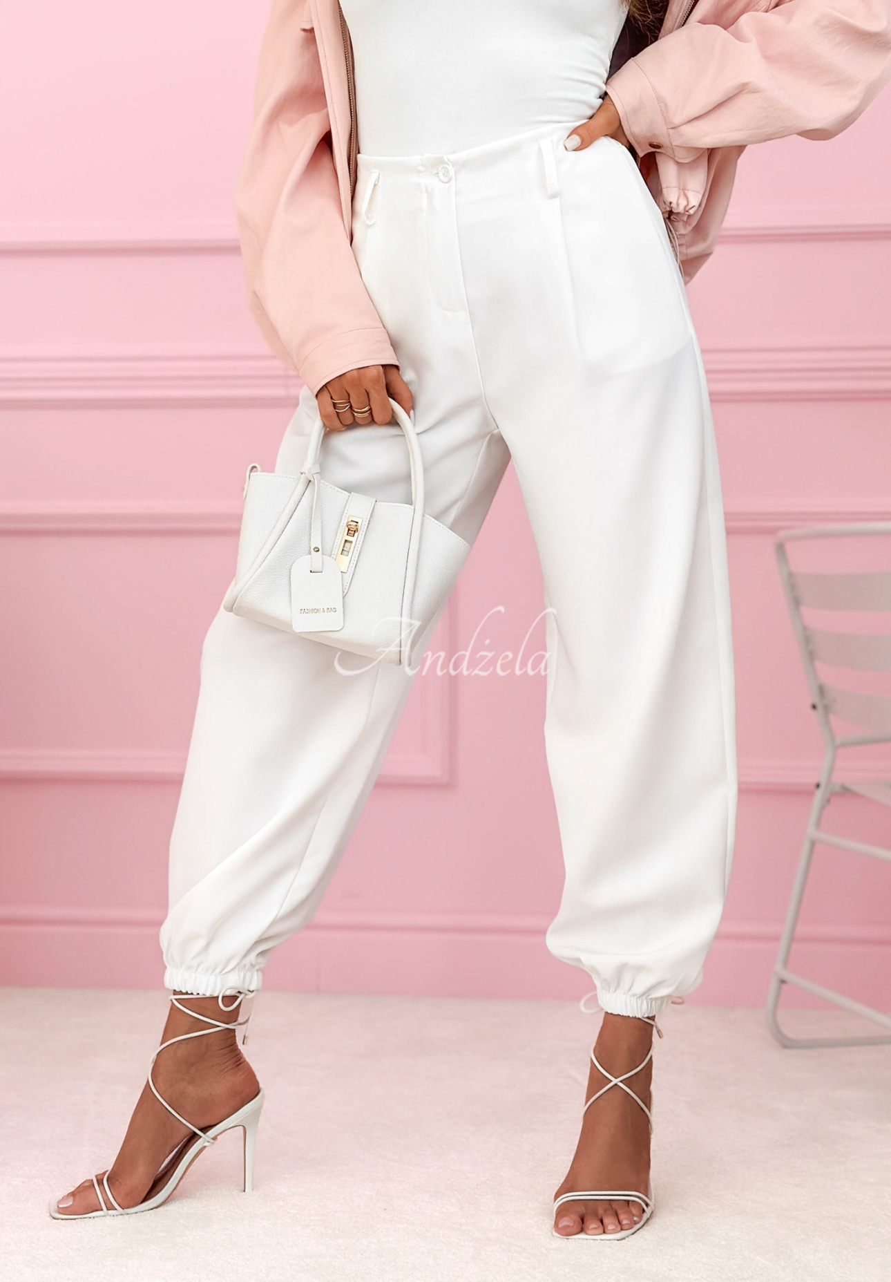 Nohavice s manžetami If You Want ecru