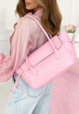 Kožen&aacute; kabelka Patrice p&uacute;drovo ružov&aacute;