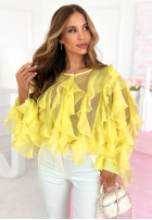 Bawełniana Blúzka z falbankami Aureliane žltá
