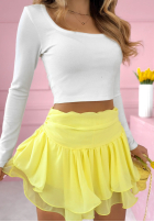 Spódnico-spodenki z falbanką All Over Again Biela