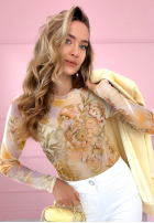 Siateczkowe body w kwiaty Skylar ružové