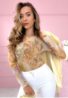 Siateczkowe body w kwiaty Skylar ružové