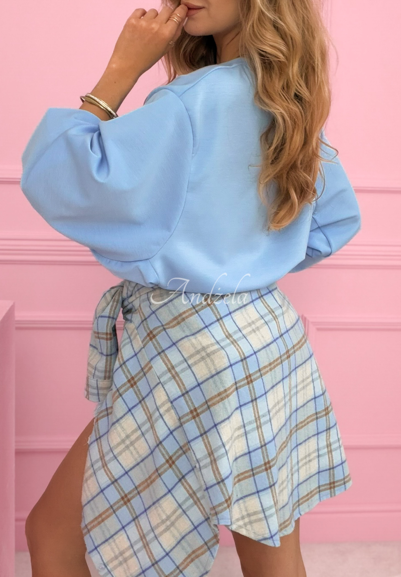 Mikina s manžetami Lorraine blankytná