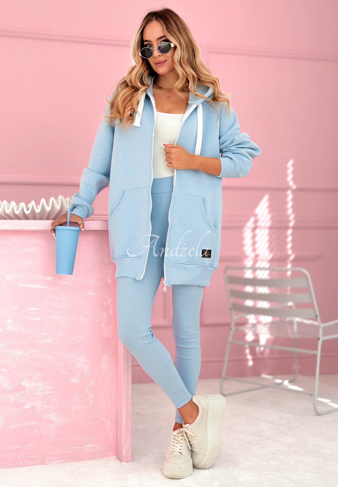 Rebrované legíny Siempre blankytné II