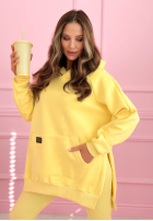 Mikina z kieszenią i kapturem Siempre ružová