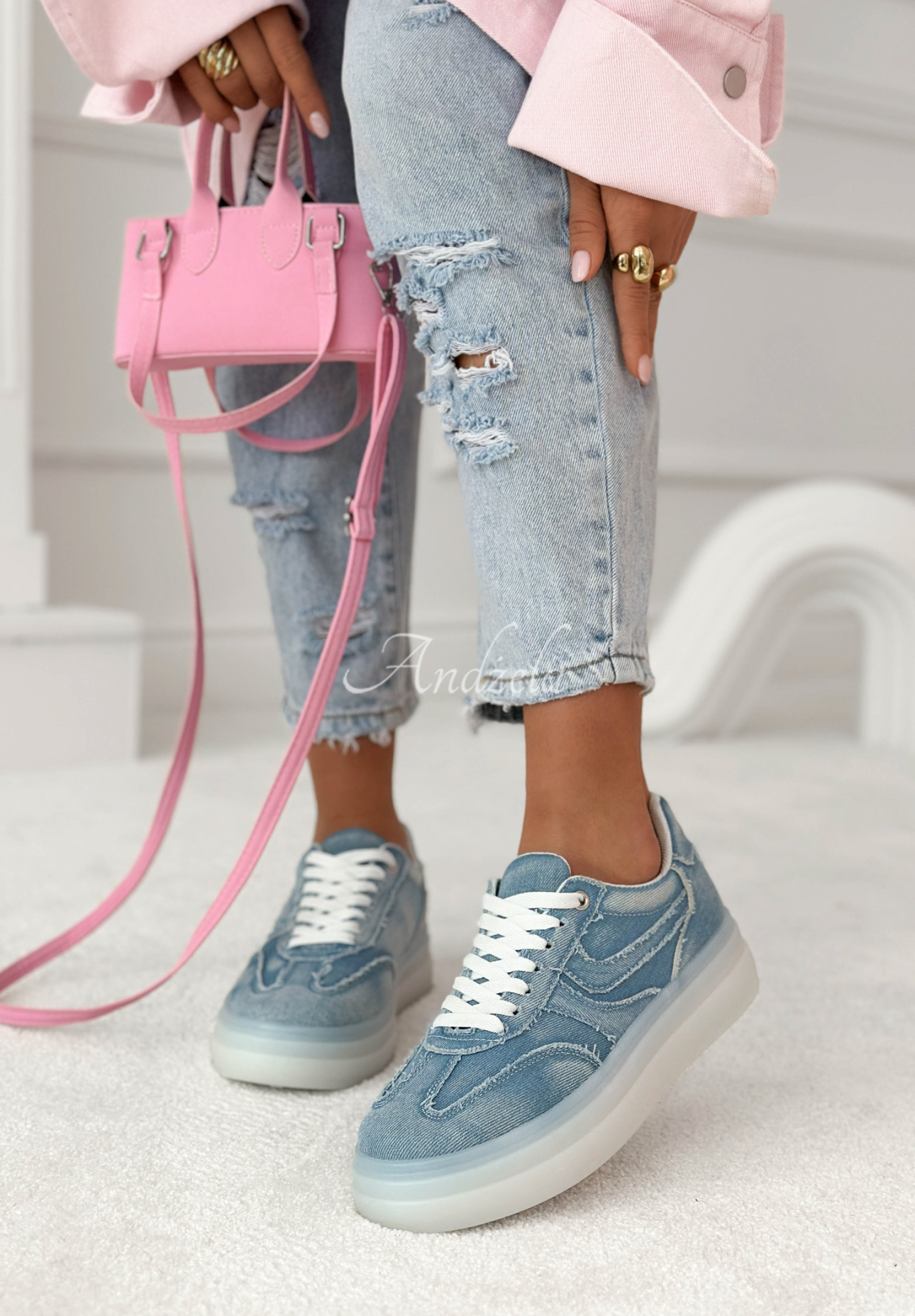 Džínsové tenisky Silvia modré