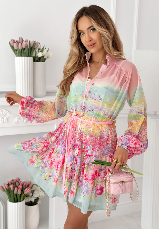 Elegantn&eacute; &scaron;aty mini s kvetmi Florentia p&uacute;drovo ružov&aacute;