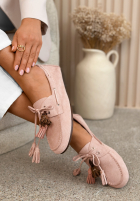 semiošové mokasyny z frędzlami Otelia čokoládové