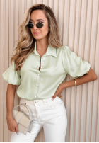 Košeľa z bufiastymi rękawami Selena pistaciová