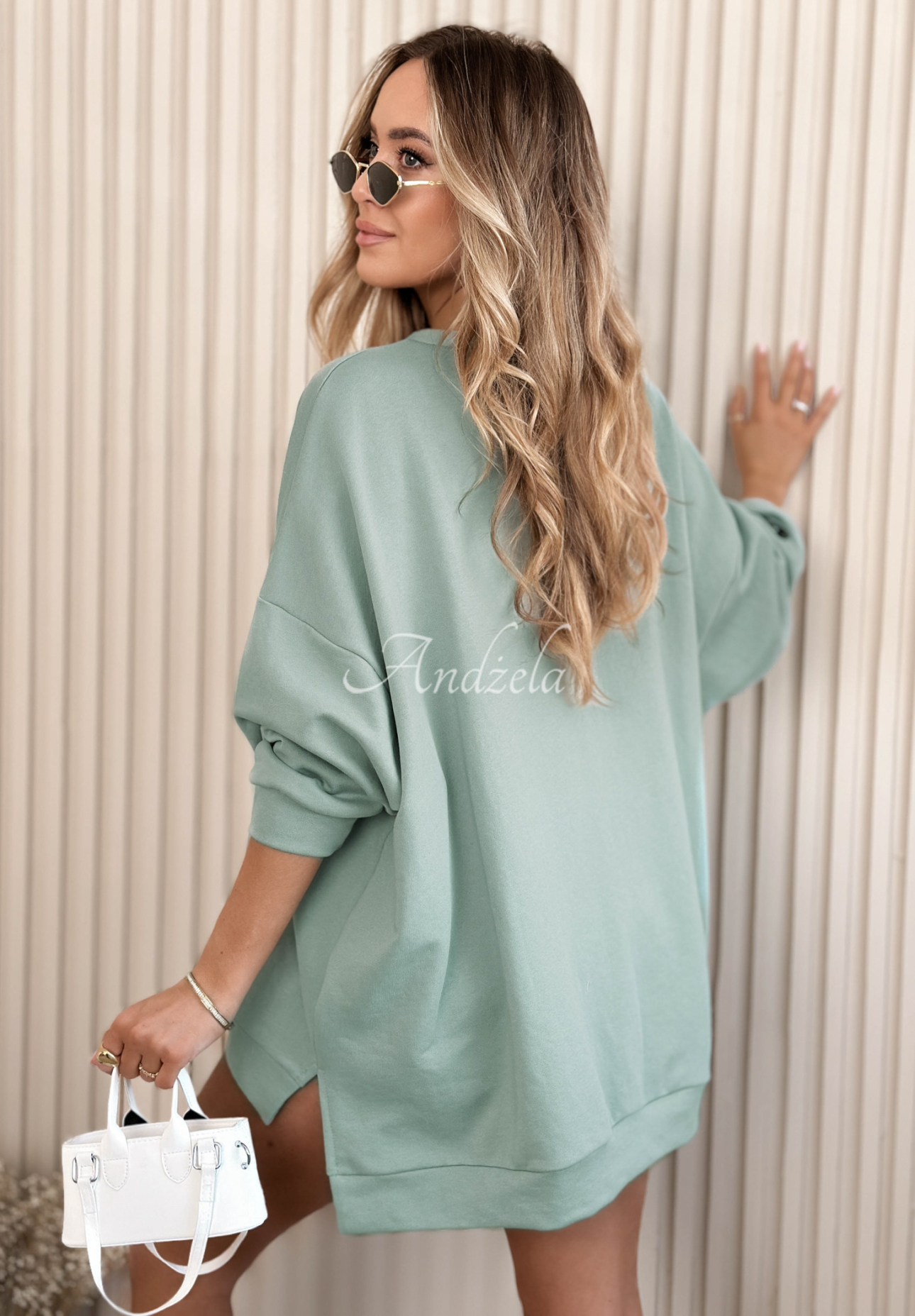 Mikina oversize Active Queens šalviová