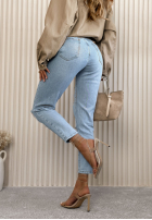 Nohavice džínosové mom fit z przetarciami Alfie modré