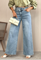 Nohavice džínosové wide leg Mayla modré