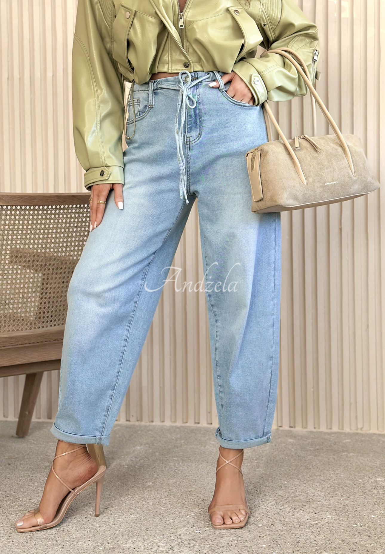 Džínsy balloon Michelle modré