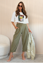 látkové Nohavice Maren svetlobéžové