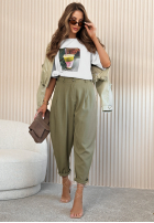 látkové Nohavice Maren svetlobéžové