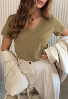 Tričko z dekoltem Mariella pistaciový