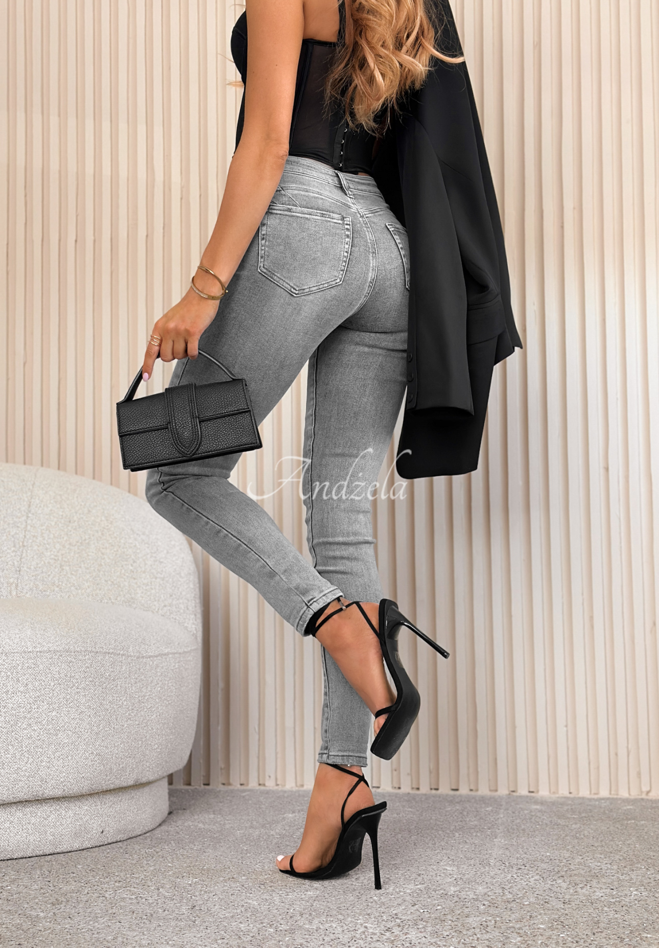 Skinny džínsy Laurie svetlosivé