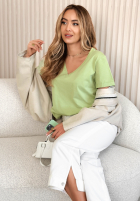 Tričko z dekoltem Mariella pistaciový