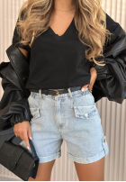 džínosové Kraťasy  z paskiem i kieszeniami Antalya ťavie