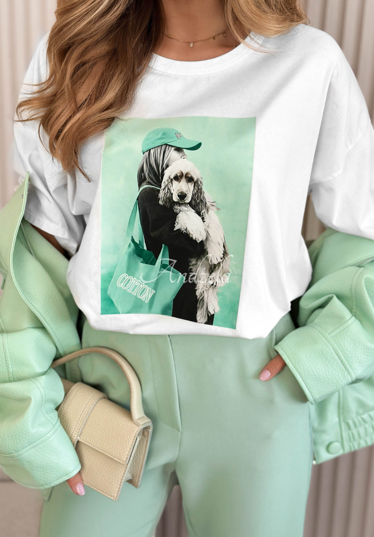 Bavlnené tričko s potlačou Matilda Biela