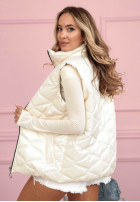 Krátka Prešívaná Vesta Spring Cloud ecru