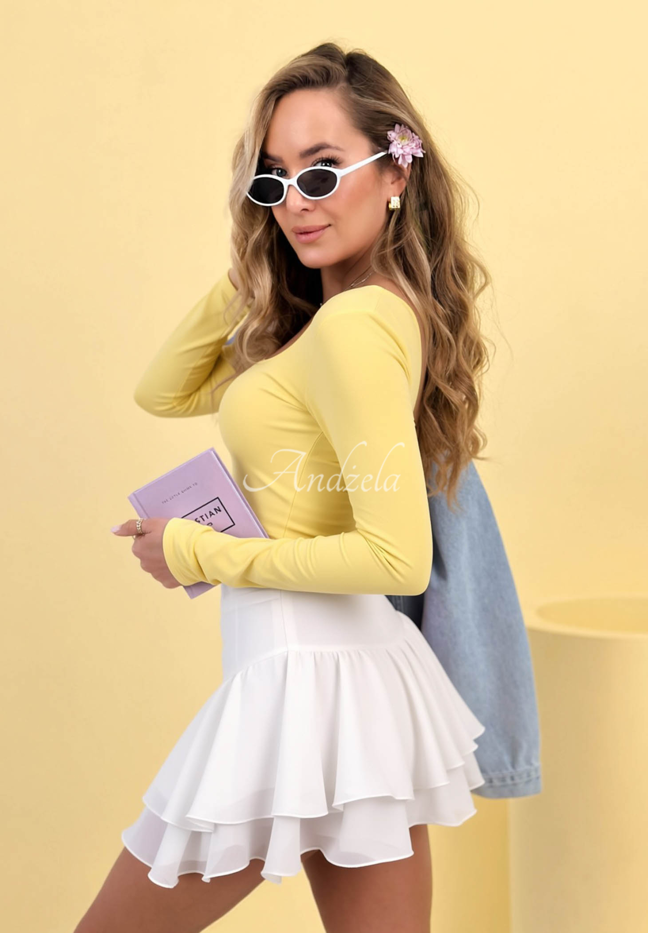 Sukňo-šortky s volánikom All Over Again Biela