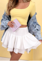 Spódnico-spodenki z falbanką All Over Again Biela