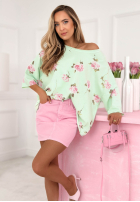 Mikina oversize w róże Rosanella pisacjowa