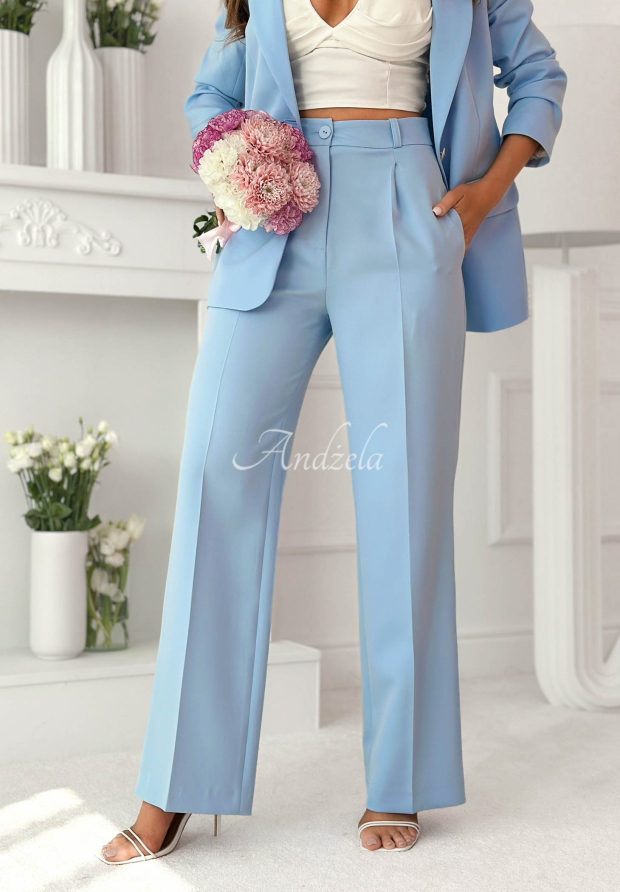 Elegantn&eacute; nohavice wide leg z visk&oacute;zy Perfect Timing blankytn&eacute;