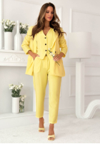 Eleganckie Nohavice Cigaretky z paskiem Cordelia ružové