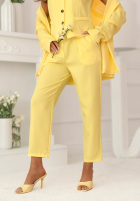 Eleganckie Nohavice Cigaretky z paskiem Cordelia ružové