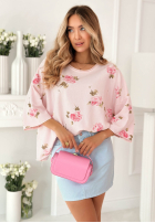 Mikina oversize w róże Rosanella pisacjowa