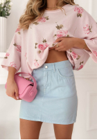 džínsová Sukňa mini Virelia ružová