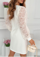 Šaty z koronkowymi rękawami Daniela ecru