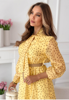 Šaty maxi z tencelu w Bodky  Tatiana žltá