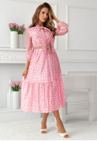 Šaty maxi z tencelu w Bodky  Tatiana žltá