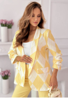 Sako w kratę Sharon žltá