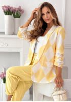 Sako w kratę Sharon žltá