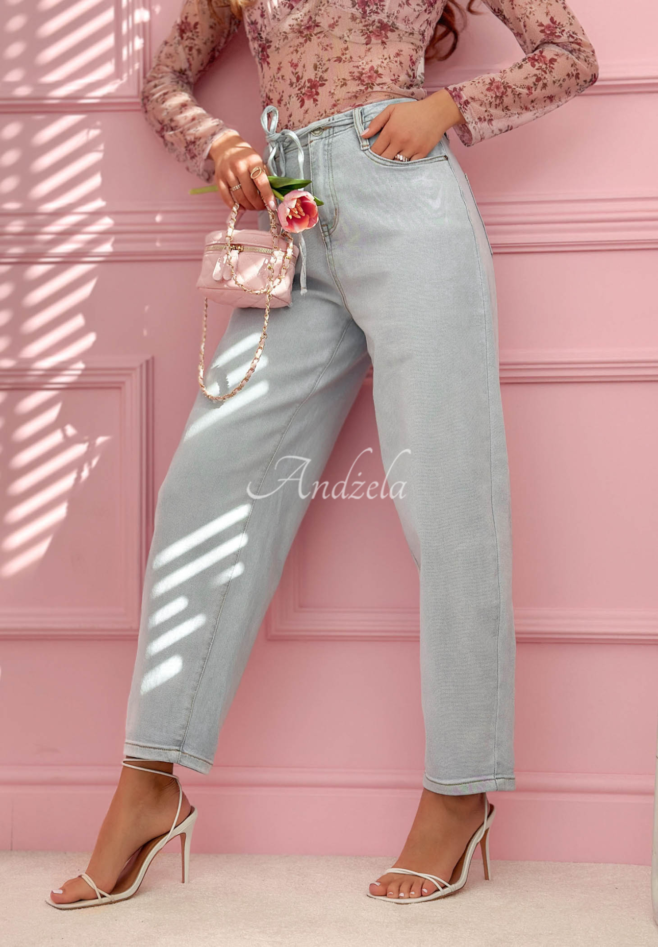 Džínsy balloon Michelle svetlomodré